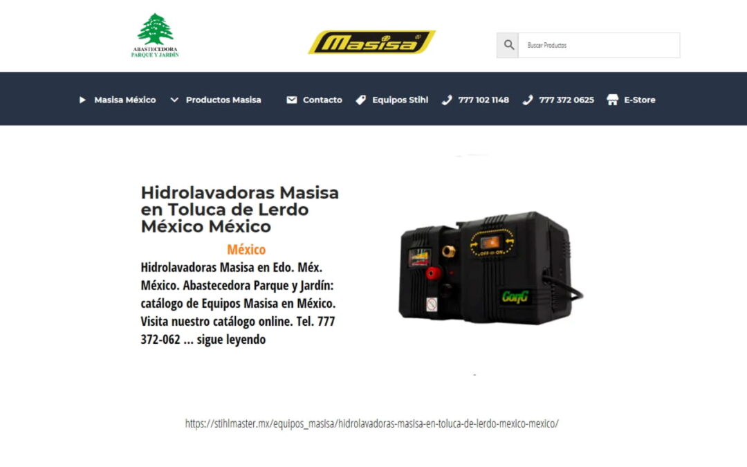 Hidrolavadoras Masisa en Toluca de Lerdo México México