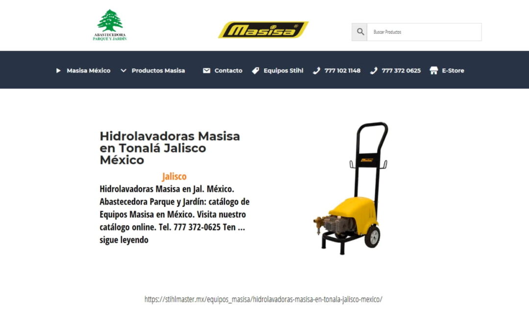 Hidrolavadoras Masisa en Tonalá Jalisco México
