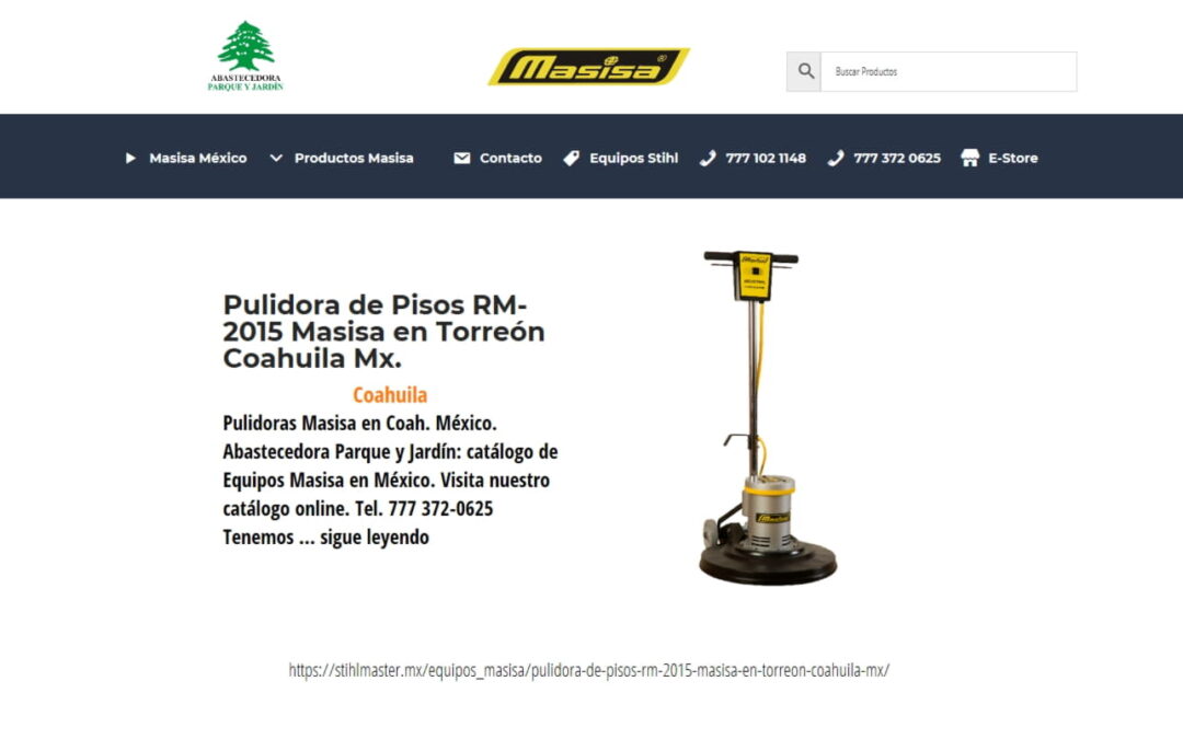 Pulidora de Pisos RM-2015 Masisa en Torreón Coahuila Mx.