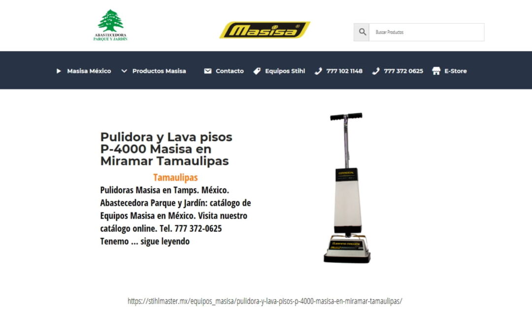 Pulidora y Lava pisos P-4000 Masisa en Miramar Tamaulipas