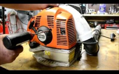 STIHL BR430 TEAR DOWN AND THROTTLE HANDLE ASSEMBLY REPLACEMENT