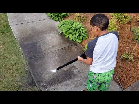 Stihl RE 90 Electric Pressure Washer On Sidewalk -#11